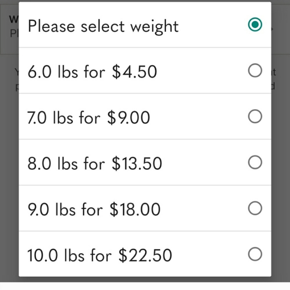7 lbs shipping label